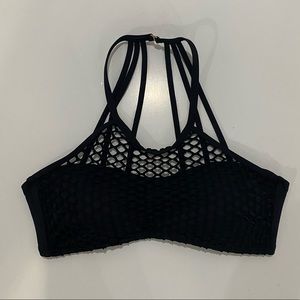 Black high neck bikini top